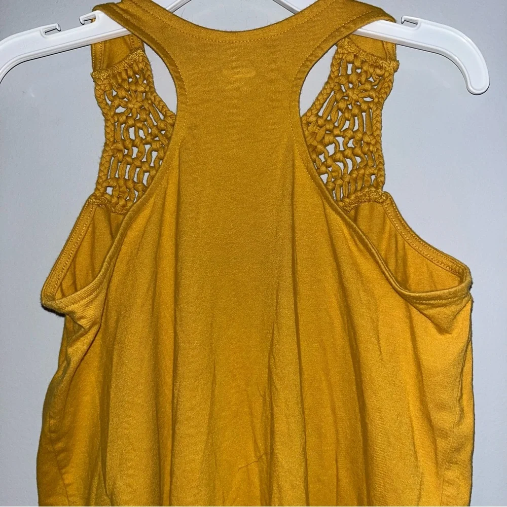 Old Navy Mustard Yellow Crochet Kids Tank Top XL